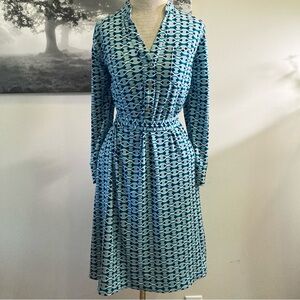 Donna Morgan Geometric Print Belted Dress